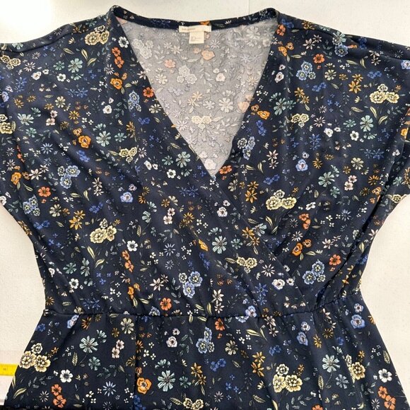 H&M Floral Midi Dress Large Elastic Waist Lightweight Romantic Boho Whimsigoth a - Picture 6 of 11